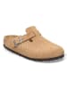 Birkenstock Skórzane chodaki "Boston" w kolorze beżowym