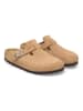 Birkenstock Skórzane chodaki "Boston" w kolorze beżowym