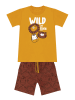 Denokids 2-delige outfit "Wild Friends" geel/lichtbruin