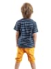 Denokids 2-delige outfit "Sailor Dino" donkerblauw/geel