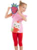 Denokids 2-delige outfit "Strawberry Cat" lichtroze/rood