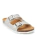 Mandel Slippers "Alberto" wit/zilverkleurig