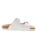 Mandel Slippers "Alberto" wit/zilverkleurig