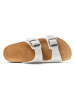 Mandel Slippers "Alberto" wit/zilverkleurig