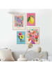Orangewallz 4er-Set: Gerahmte Kunstdrucke "Bright Colour Set"