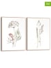 Orangewallz 2er-Set: Gerahmte Kunstdrucke "Dried Flowers and Grasses Set" - (B)30 x (H)40 cm