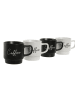 Alexandra House 5tlg. Set: Kaffeetassen mit Halter in Weiß/ Schwarz