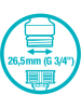 Gardena Hahnverbinder in Grau - 26,5 mm (G 3/4")