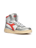 Diadora Leder-Sneakers in Weiß/ Silber/ Rot