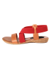 Studio 88 Leren sandalen rood/lichtbruin