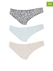 COTONELLA 3er-Set: Slips in Schwarz/ Hellblau/ Beige