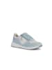 Geox Leder-Sneakers "Bulmya" in Weiß/ Hellblau/ Silber
