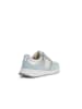 Geox Leder-Sneakers "Bulmya" in Weiß/ Hellblau/ Silber