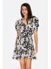 ASSUILI Kleid in Creme/ Schwarz