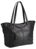 FREDs BRUDER Leder-Shopper in Schwarz - (B)43 x (H)26 x (T)12 cm