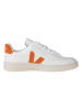 Veja Leren sneakers "V 12" wit/oranje