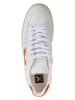 Veja Skórzane sneakersy "V 12" w kolorze biało-pomarańczowym
