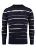 KEY LARGO Pullover "Sector" in Dunkelblau/ Sand