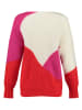 KEY LARGO Sweter "Surprise" w kolorze kremowo-czerwono-różowym
