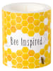 IHR Kerze "Bee Inspired" in Gelb/ Weiß - (H)10,5 x Ø 9 cm