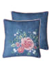 IHR Kussen "Denim Rose" donkerblauw/lichtroze - (L)40 x (B)40 cm
