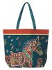 IHR Shopper "Dario" donkerblauw/rood - (B)45 x (H)35 x (D)15 cm