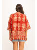 Peace & Love Bluse in Rot/ Gold