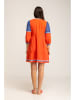 Peace & Love Kleid in Orange/ Blau