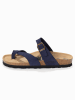 BAYTON Leren teenslippers "Diane" donkerblauw