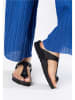 BAYTON Leren teenslippers "Mercure" zwart