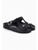 BAYTON Leren teenslippers "Mercure" zwart