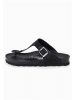 BAYTON Leren teenslippers "Mercure" zwart