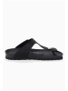 BAYTON Leren teenslippers "Mercure" zwart