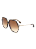 Victoria Beckham Damen-Sonnenbrille in Braun-Gold/ Hellbraun