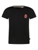 Moodstreet Koszulka "Flower Embroidery" w kolorze czarnym