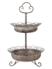 Clayre & Eef Etagère grijs - (H)61 x Ø 37 cm