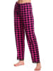 Pussy Deluxe Spodnie piżamowe "Checkered" w kolorze różowo-czarnym