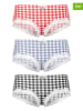 Pussy Deluxe 3-delige set: hipsters "Plaid" rood/blauw/zwart