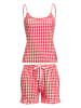 Pussy Deluxe Pyjama "Plaid" rood/wit