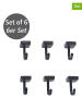 Wenko 6er-Set: Magnethaken in Schwarz - (B)2 x (H)3,9 x (T)2 cm