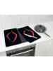 Wenko 2er-Set: Herdabdeckplatten "Peperoni" in Schwarz/ Rot - (L)52 x (B)30 cm