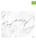 Wenko 2-delige set: fornuisafdekplaten "Marmor" wit/lichtgrijs - (L)52 x (B)40 cm