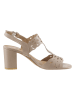 Heine Leren haksandalen beige