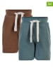 Minymo 2er-Set: Sweatshorts in Blau/ Braun