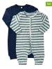 Minymo 2er-Set: Overalls in Dunkelblau/ Grün/ Creme