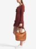 Lia Biassoni Leder-Schultertasche "Monate" in Camel - (B)36 x (H)26 x (T)10 cm