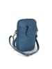 Lia Biassoni Skórzana torebka "Paglia" w kolorze niebieskim na telefon - 15 x 20 x 1 cm
