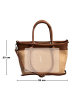 Lia Biassoni Leder-Schultertasche "Pertusillo" in Braun/ Beige - (B)29 x (H)23 x (T)16 cm