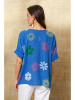 Fleur de Lin Shirt "Aphrodite" blauw/meerkleurig