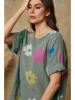 Fleur de Lin Shirt "Aphrodite" in Khaki/ Bunt